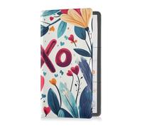 Porta carte di registrazione e assicurazione auto in pelle PU uomo donna portaoggetti organizer per documenti essenziali, patente di guida, carte San Valentino fiori rossi amore cuore petali