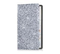 Porta carte di registrazione e assicurazione auto in pelle PU uomo donna vano portaoggetti organizza per qualsiasi auto, camion, moto, rimorchio o barca argento glitter modello scintille brillanti,