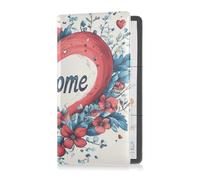 Porta carte di registrazione e assicurazione auto in pelle uomo donna custodia a portafoglio organizer per autista proprietari di auto rimorchio moto barca San Valentino fiori cuore ramo benvenuto,
