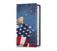 Porta carte di registrazione e assicurazione in pelle di alta qualità, per uomini e donne, essenziale per carte, documento essenziale patente di guida La bandiera americana nel Backgrouna Giorno
