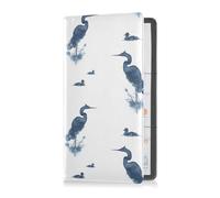 Porta carte di registrazione e assicurazione in pelle per uomo e donna, organizer per auto, organizer per carte, documenti essenziali, patente di guida, uccelli acquatici nei colori blu, Multi, 1 size