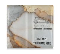 Porta carte di registrazione e assicurazione in pelle PU personalizzato uomo donna accessori camion per carte, documenti essenziali, patente di guida veicolo documenti marmo neutro bianco