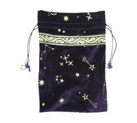 Porta carte di tarocchi - Borsa con cordino per costellazione viola, sacchetto di tarocchi in velluto | Borsa grande in tessuto morbido con design magico per carte Oracle, deposito a dadi, gioielli
