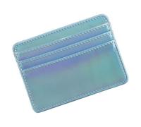 Porta carte d'identità in pelle PU Banche Scatola per carte di credito Multi Slot Custodie sottili Portafoglio Donne Uomini Copertura Affari Blocco RFID Supporto minimalista, Azzurro, One Size