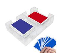 Porta carte girevole - Porta carte da gioco trasparente con rotazione, doppio vassoio | Stabile supporto per carte da casinò e accessori per adulti e bambini quando giocano con carte da poker sul