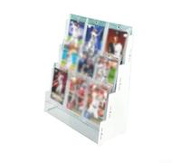 Porta carte in acrilico a tre livelli perfetto per esporre una varietà di carte da collezione, protezione e facile accessibilità in un formato elegante (bianco)