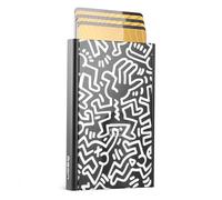 Porta carte in alluminio Slider by Ögon Design - RFID Blocking - Il portafoglio automatico sottile e minimalista per uomo e donna (Collab Keith Haring White)