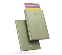 Porta carte in alluminio Slider by Ögon Design - RFID Blocking - Il portafoglio automatico sottile e minimalista per uomo e donna (Cactus Green)