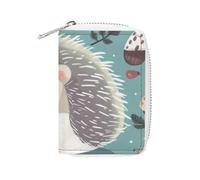 Porta carte in pelle alla moda con simpatico riccio stampato in stile fumetto, porta carte di grande capacità, piccolo e comodo da mettere facilmente in tasche, borse a mano, zaini, ecc. Soddisfa le