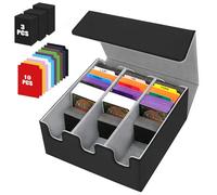 Porta Carte Mazzo per Carte MTG Capacità di 2100+, Deck Box per Carte con 3 Divisori Compatibili, Custodia Magnetica per la Conservazione delle Carte, Organizzatore di carte collezionabili (Grigio)