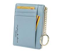 Porta Carte Minimalista Sottile da Donna per 8 Carte Portamonete Portachiavi Tasca Frontale Portafoglio,blu cielo