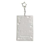Porta carte per portachiavi, buste per carte rigide - Porta carte badge con buste per carte collezionabili Butterfly Star | Pratiche protezioni rigide per carte Custodia rigida per carte pasto, carte