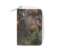 Porta carte stampato in pelle alla moda con cervo orso, alce stampato, porta carte di grande capacità piccolo e comodo da mettere facilmente in tasche, borse a mano, zaini, ecc. Soddisfa le tue