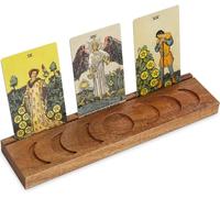 Porta carte tarocchi in legno con fase lunare, supporto strega per meditazione oracolo gigante oracolo visualizzazione carte affermazione giornaliere accessori lettura tarocchi, altare pagano,