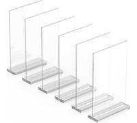 Porta Cartelli in Acrilico A4, Confezione Da 6, Eleganti E Versatili, Bordi Luci