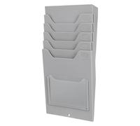 Porta Cartellini da Parete in Plastica, 5 Tasche Estensibile | Lunghezza 30cm, Profondità Tasca 16cm, Montaggio a Vite, per Inventario e Ufficio