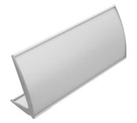Porta Cartello Verticale Curvo da Scrivania in Alluminio Argento | Supporto da Tavolo per Targhette Identificative e Indicazioni, Installazione Semplice, per Reception e Sale Riunioni