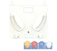 Porta Casco, Porta Elmetto Protettivo Modulare, in Plastica ABS, con 2 Ganci, Targhette Identificative, Montaggio a Parete, per Officina/fabbrica(White)