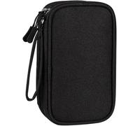 Porta Cavi da Viaggio a 3 Strati, Accessori Utili, Borsa Organizer Tech Pouch Custodia Portatile per Cavi, Caricabatterie, Power Bank, Adattatori - Nero