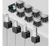 Porta Cavi, RCIDOS 12 Pezzi Organizer Cavi Cable Management Organizer Scrivania Porta Cavo Comodino Fermacavi Per Hdmi Usb Cavo Audio Scrivania Comodino (nero)