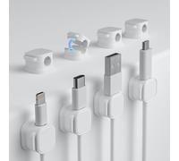 RCIDOS 8 Pezzi Organizer Cavi Cable Fermacavi Scrivania Clip per Cavi Magnetici Clip Cavi Scrivania Per Hdmi Usb Cavo Audio (Bianco)
