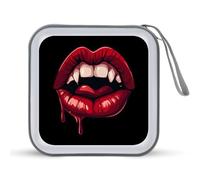 Porta CD con labbra di vampiro di Halloween, portatile, capacità 40, organizer per DVD, per viaggi in auto