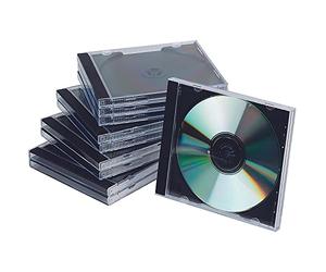 Porta CD/DVD Q-Connect Jewel case standard sp. 10 mm nero/trasparente conf. 10 pezzi - KF02209