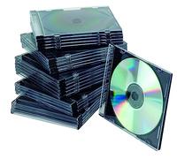 Q-Connect Slim Jewel Case for CD - Black, Pack of 25 1 Black