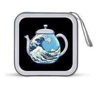 Porta CD portatile giapponese Great Wave Coffee 40 capacità DVD portafoglio organizer per auto da viaggio