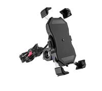 Porta Cellulare Bici Per Caricatore Wireless Per Stelo Forcella Moto 3,5 "-6,8" 15W Qi/USB Supporto Per Telefono A Ricarica Rapida Supporto Per Manubrio Con Sfera Da 1" Porta Cellulare Moto (Misurar