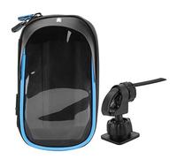 Porta Cellulare da Bici Impermeabile Frontale 6 Pollici, Hard Shell Protettivo e Resistente - Rotazione 360°, Schermo Visibile e Antishock per Ciclismo e Outdoor (Tipo A softshell stand-nero blu da 6