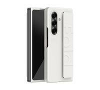 Porta cellulare Filp Case For Samsung Galaxy Z Fold 7 Slim Case + Adjustable Wrist Strap and Lightweight Design, Luxury Hard PC Shockproof Protective Cover Soft Wristband Handheld Phone Cases(Beyaz)
