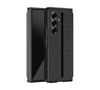 Porta cellulare Filp Case For Samsung Galaxy Z Fold 7 Slim Case + Adjustable Wrist Strap and Lightweight Design, Luxury Hard PC Shockproof Protective Cover Soft Wristband Handheld Phone Cases(Siyah)