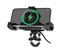 Porta Cellulare Moto Supporto per cellulare con ammortizzatore per esterni per motocicletta, supporto fisso a triangolo, supporto per navigazione con ricarica wireless Supporto Telefono(Charging- hand