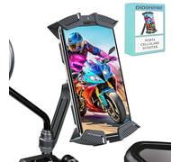 Porta cellulare scooter 4 fissaggi Massima stabilita fissaggio allo specchietto retrovisore Compatibile con tutti gli smartphone rotazione a 360º antivibrazione