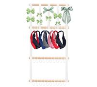 Porta Cerchietti - Organizzatore Fiocchi per Capelli | Gancio con 30 Ganci e Soluzione di Stoccaggio | Contenitore Appeso Cameretta Armadio e Sala dei Giochi