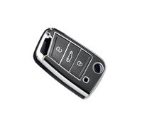 Porta-chiave Custodia Morbida In TPU Chiave Shell Per Polo Per Octavia A7 Per Kodiaq Seat Ateca Leon Per Golf 7 MK7 VII Per Tiguan Fob Holder Protector Guscio per chiave(Blanc)