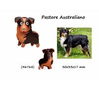 Porta chiave Pelle con Cane Pastore Australiano Portachiavi 3D da uomo unisex