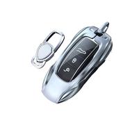 Porta-chiave Per Porsche Per Cayenee Per Panamera Per 911 718 2013-2023 In Lega Zinco Argento Custodia Chiave Per Auto Keyless Cover Chiave Borsette Auto Guscio per chiave(Silver 13-17)