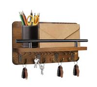 Porta chiavi postali - Pro | Organizzatore da parete - Portachiavi a parete e organizer per posta in legno con mensola di stoccaggio decorazione domestica per lettere, fatture e Ca