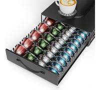 Porta cialde multifunzione per Nespresso Vertuo, con 48-24 capsule Vertuoline e 32 cialde Dolce Gusto, cassetto porta capsule Vertuo, in metallo antiscivolo scorrevole
