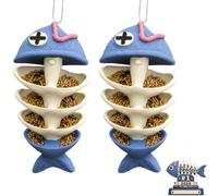 Porta Cibo Da Giardino A Forma Di Lisca Di Pesce, Accessorio Decorativo For Supporto For Alimentazione Di Uccelli Selvatici In Materiale Stampato In 3D, For Gli Amanti Degli Uccelli(2psc)