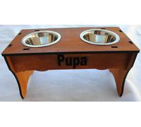 Porta ciotole per cani di media e piccola taglia in legno . Personalizzabile