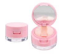 Porta Cipria Compatto Rosa Abs con Specchio e Piumino 2 Set | Cipria Libera e Fard, Capacità 5g e 3g, Leggero e Antiperdita, Uso Viaggio Quotidiano