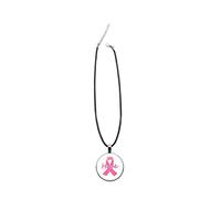 Porta Collana Acrilico Nastro rosa in pelle con ciondolo rosa premuroso per collane e ciondoli con cordino per cancro al seno Collana Ciondolo in Cristallo (F, One Size)
