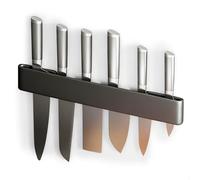 Porta Coltelli Cucina, Ceppo Coltelli con Fessure di Ventilazione, Ceppo Coltelli da Cucina a Parete Senza Fori 30cm Grigio Acciaio al Carbonio per Cucina Professionale e Domestica