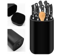 Porta Coltelli da Cucina Universale, 21 Fessure con Design Scolante, Ceppo Coltelli Senza Coltelli in PP di, Supporto Coltelli Nero Antiscivolo