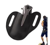 Porta coltelli tascabili, da uomo, in pelle, organizer per coltelli, guaina pieghevole per campeggio, caccia o attività all'aperto