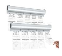 Porta Comande Ristorante - Barra Per Ordinazioni in Alluminio, Porta Bigliettini, Appendi Scontrini, 20 Cm Porta Scontrini Combinabile Per Cucina Biglietteria Bar Ufficio Ordine, 2 Pezzi
