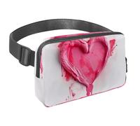 Porta comodamente i tuoi oggetti essenziali con il nostro marsupio regolabile per passeggiate, escursioni e ciclismo, motivo a cuore rosa, Multicolore#06, 1.5x9.0x5.9in/4x23x15cm